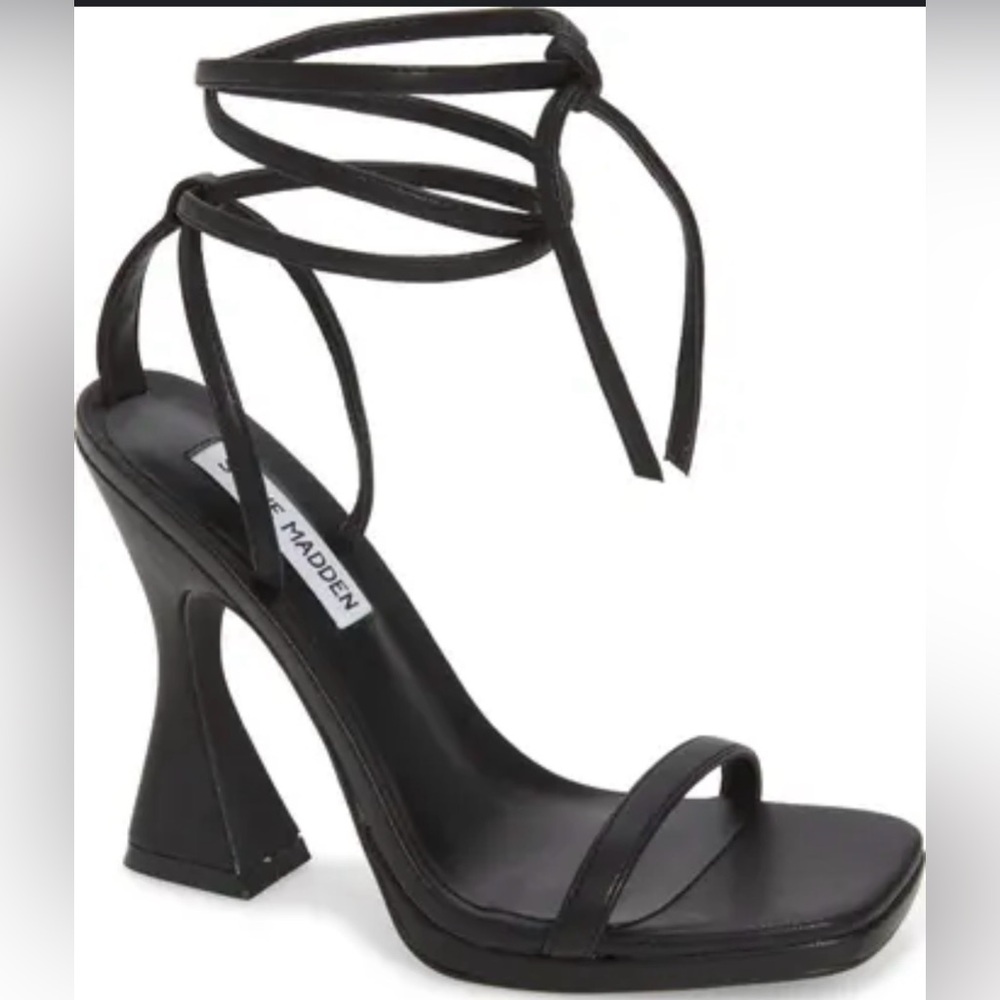 Steve Madden Black Wrap-Around Heels